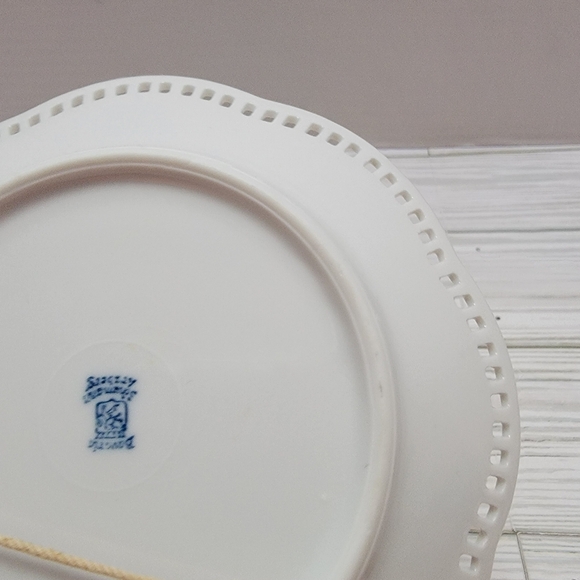 Bavaria Schumann Arzberg Germany Reticulated Plate Pheasants Pink Roses 5 1/2" - Picture 9 of 14